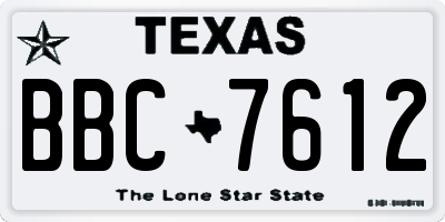 TX license plate BBC7612