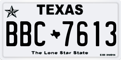 TX license plate BBC7613
