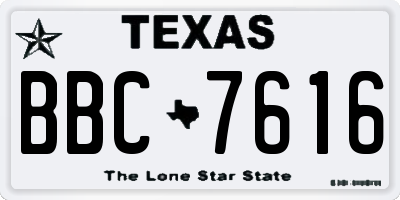 TX license plate BBC7616