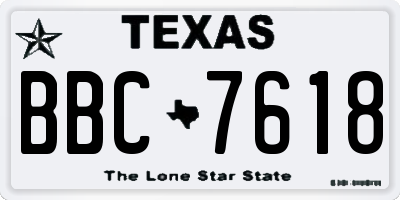 TX license plate BBC7618