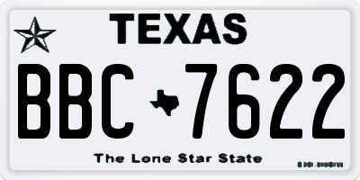 TX license plate BBC7622
