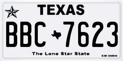 TX license plate BBC7623