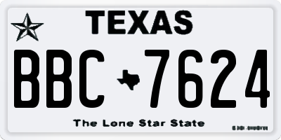 TX license plate BBC7624