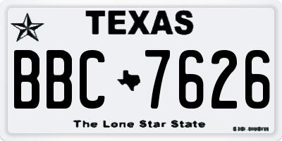 TX license plate BBC7626