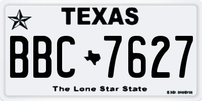 TX license plate BBC7627