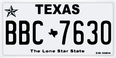 TX license plate BBC7630