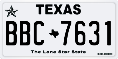 TX license plate BBC7631