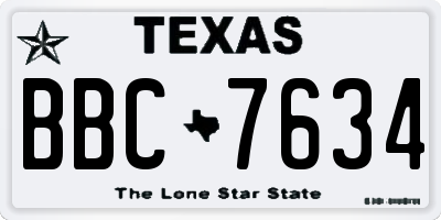 TX license plate BBC7634