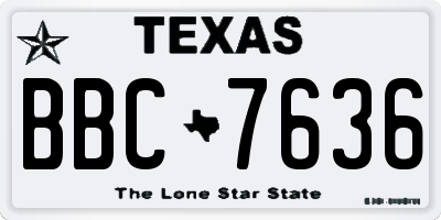 TX license plate BBC7636