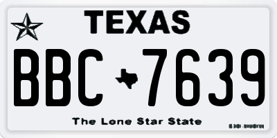 TX license plate BBC7639