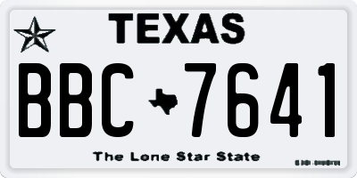 TX license plate BBC7641