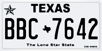 TX license plate BBC7642