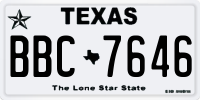 TX license plate BBC7646
