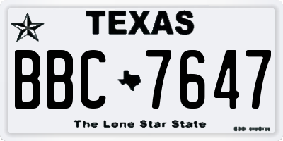 TX license plate BBC7647