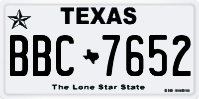 TX license plate BBC7652