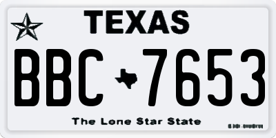 TX license plate BBC7653