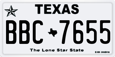 TX license plate BBC7655