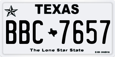 TX license plate BBC7657