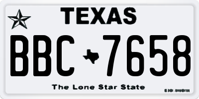 TX license plate BBC7658