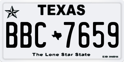 TX license plate BBC7659