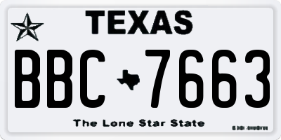 TX license plate BBC7663