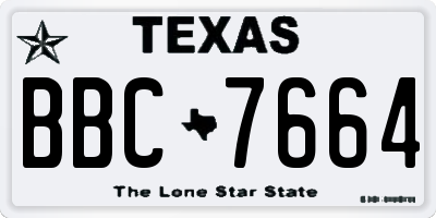 TX license plate BBC7664