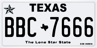 TX license plate BBC7666