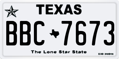 TX license plate BBC7673