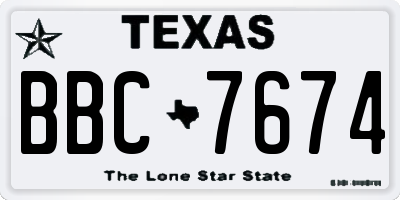 TX license plate BBC7674
