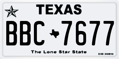 TX license plate BBC7677
