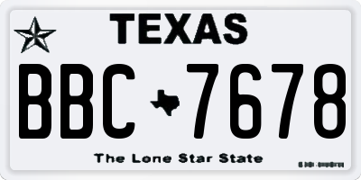 TX license plate BBC7678