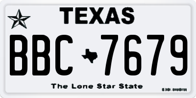 TX license plate BBC7679