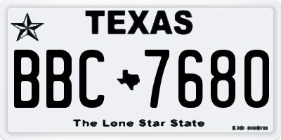 TX license plate BBC7680