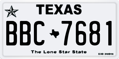 TX license plate BBC7681