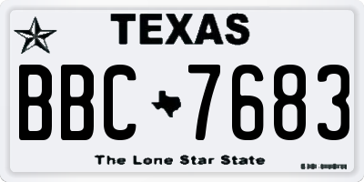 TX license plate BBC7683