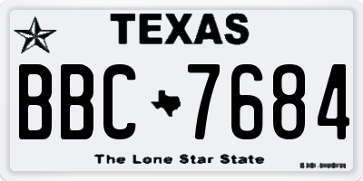 TX license plate BBC7684