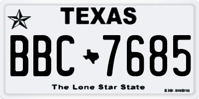 TX license plate BBC7685
