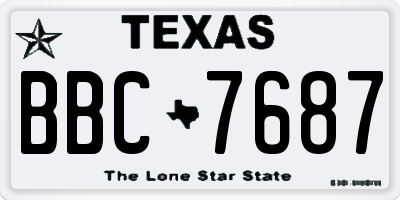 TX license plate BBC7687