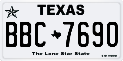TX license plate BBC7690