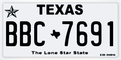 TX license plate BBC7691