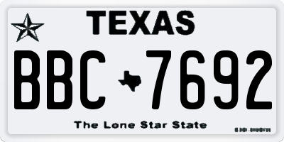 TX license plate BBC7692