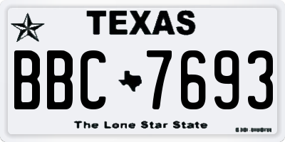 TX license plate BBC7693