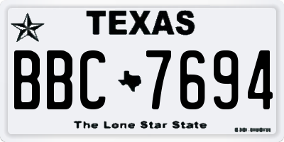 TX license plate BBC7694