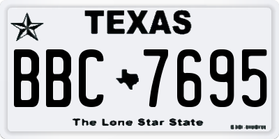 TX license plate BBC7695