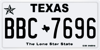 TX license plate BBC7696