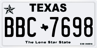 TX license plate BBC7698