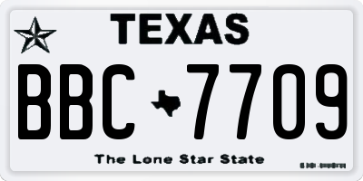 TX license plate BBC7709