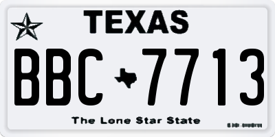 TX license plate BBC7713