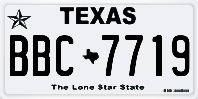 TX license plate BBC7719