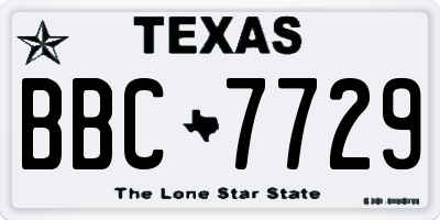 TX license plate BBC7729